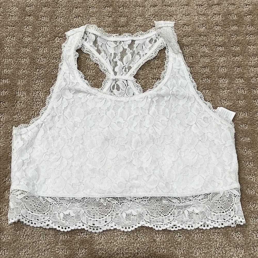 abercrombie kids White Lace Racerback Camisole